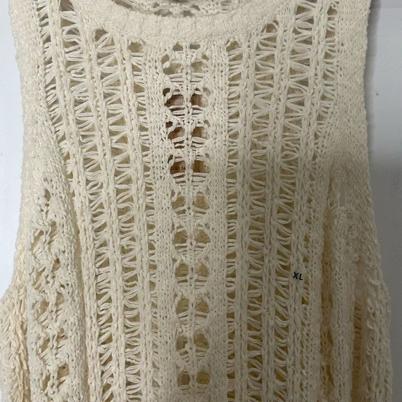 American Eagle Easy Open Stitch Weave Cream Sleeveless Knit Tank Top’ Sz XL NWTs - Picture 5 of 16